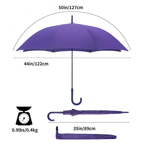 Rumbrella Purple Uv Stick Umbrella Auto Open Upf 50+ With J Hook Handle 50In #TOP5