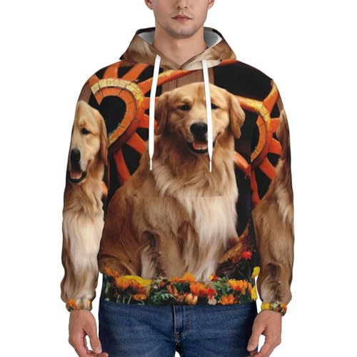 Pull à capuche Golden Retriever vêtement homme pour week-end et détente