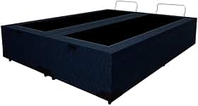 Base para Cama Box Queen Guldi com Baú Linho (47x158x198 cm) Azul Marinho