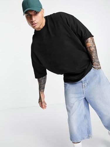 Image of CHKOKKO Oversized Tshirt for man Solid Classic Round Neck Loose Fit Half Sleeve Soft and Comfortable Casual Stylish wear for Summer