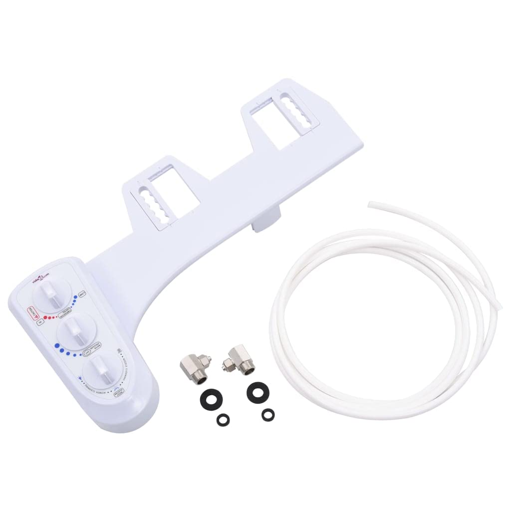 vidaXL Bidet-Aufsatz für Toilettensitz Heißes Kaltes Wasser Doppeldüsen Dusch WC Aufsatz Bidet Taharet Intimdusche Intimpflege Toilette