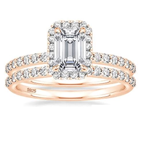Bague de fiançailles vintage argent 925 alliance moderne zircone 2 carats