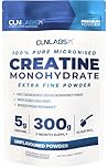 Creatine Monohydrate Powder - 300g (60 x 5g Servings) | 200 Mesh Fine Grade Powder, Pure & Mixes Easily | Includes Scoop | Unflavoured | Made in The UK By CLN Labs