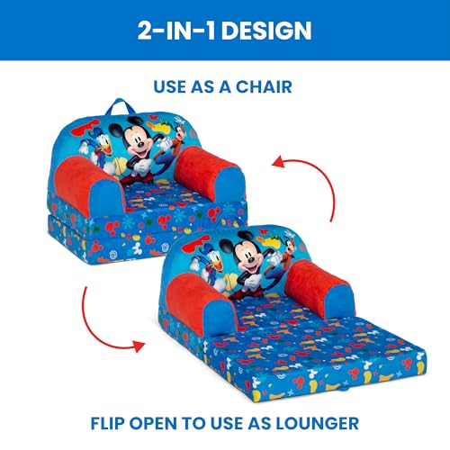 Delta Children - Mickey Mouse Cozee Buddy Flip-Out Kids Chair, Blue by Delta Children - Image 3