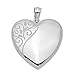 925 Sterling Silver 24mm Swirl Heart Photo Pendant Charm Locket Chain Necklace That Holds Pictures Fine Jewelry For Women Gifts For Her