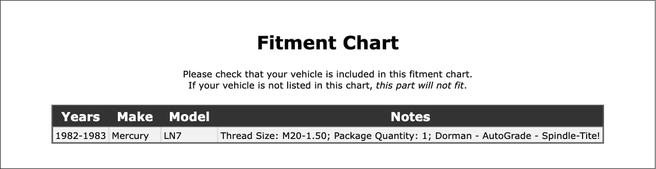 Front Spindle Lock Nut Kit Compatible With Mercury LN7 1983 1982 P-3863559