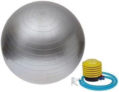 Silver 30" Yoga Ball 75 Cm Exercise Ball W/air Pump Fitness Yoga Pilates Balance