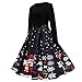 Kalkaly Abiti Donna Natale Manica Lunga Collo Rotondo Snowman Snowflake Stampato A - Linea Holiday Party Vintage Dress Abiti Armadio