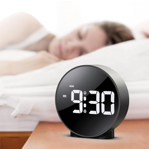 Image of Digital Alarm Clock Multifunctional Electronic Alarm Clock Student Bedside Night Light Smart Children Clock for Family Wake-Up Electronic Kitchen Gadget Cooking Timer for Home (Black)