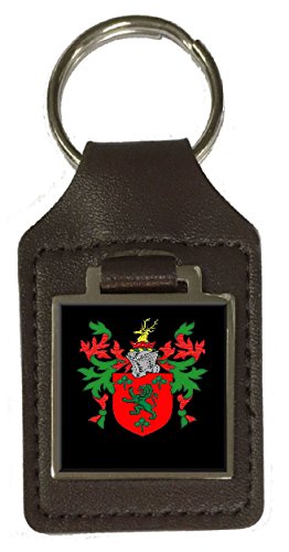 Porte-clés en cuir Sheridan marron : ne perdez plus vos clés grâce au blason
