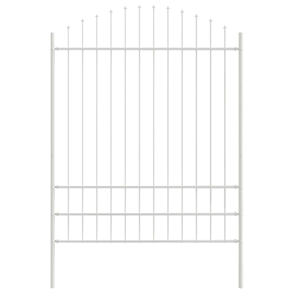 Garden Fence Woerden White 170 x 225 cm Powder-Coated Steel Decorative Outdoor Panel Water-Resistant Privacy Barrier for Garden Terrace Security DIY Assembly