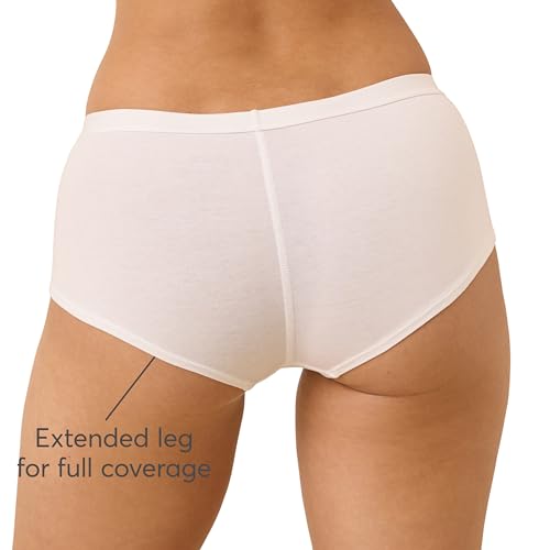Image of Pact Women's Organic Cotton Boy Shorts Underwear, Full Coverage Low Rise Panties, 2 Pack