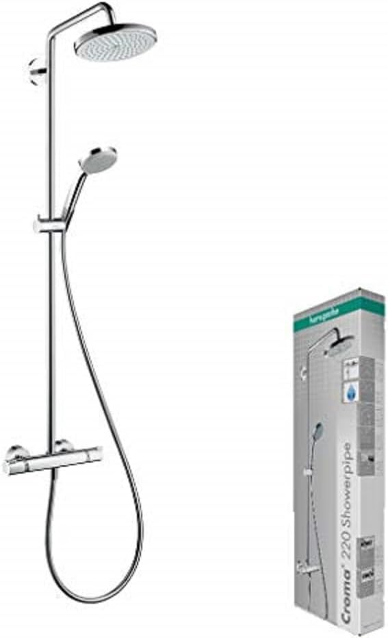 hansgrohe Croma Showerpipe 220 1jet with thermostatic shower mixer