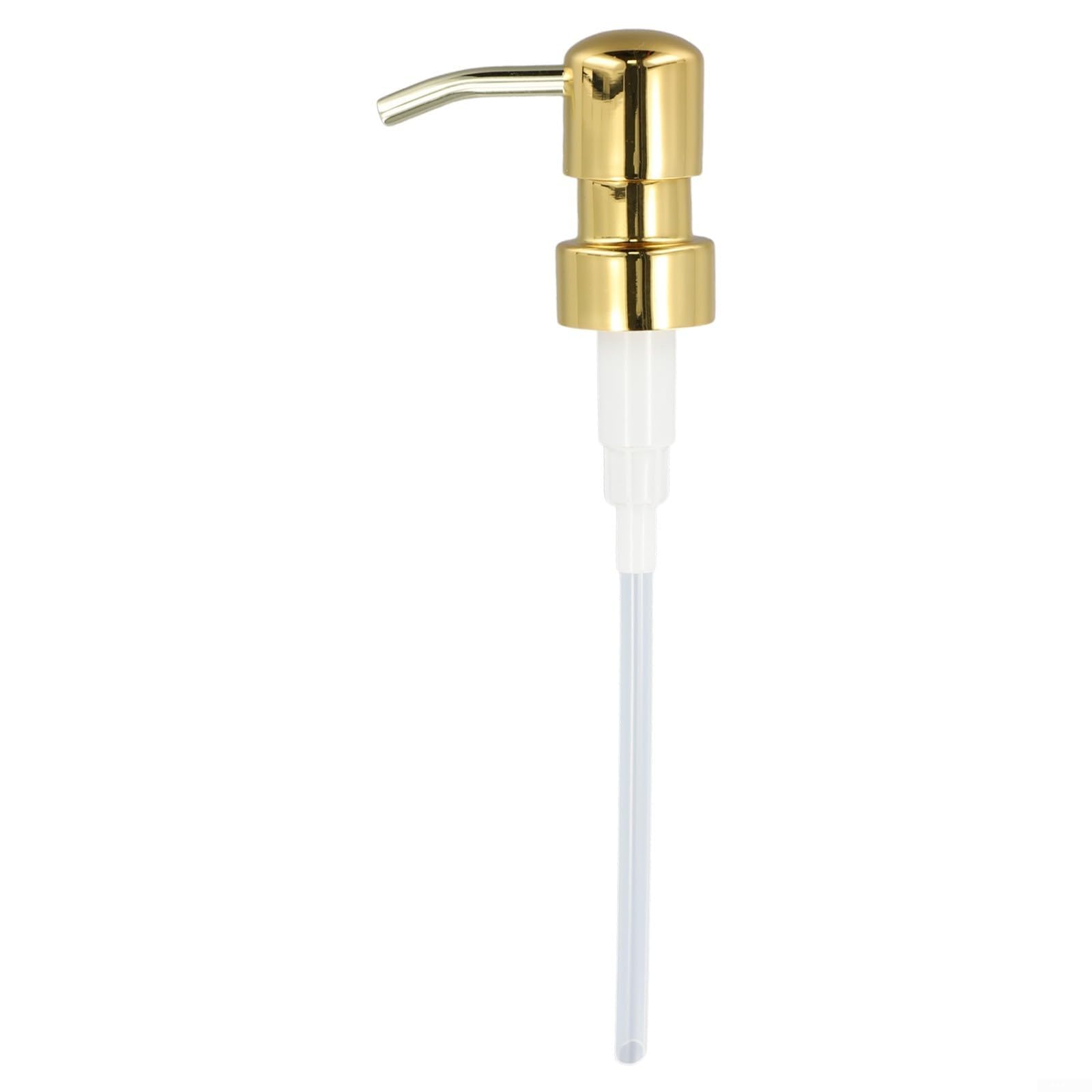 Soap Dispenser Pump Head, Replacement Liquid Lotion 28/400 Stainless Steel Thread(Bright Gold)