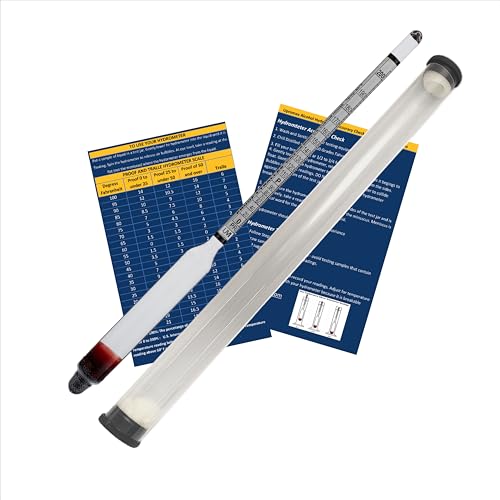 Hydrometer Alcohol 0-200 Proof and Tralle , Alcohol Proof Tester Liquor/Moonshine/Proofing Distilled/Spirits/Distilled Meter Distilling Spirit hydrometer Lab hydrometers alcohol level