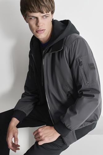 Image of DKNY Men's Water Resistant Hooded Durable Casual Jacket