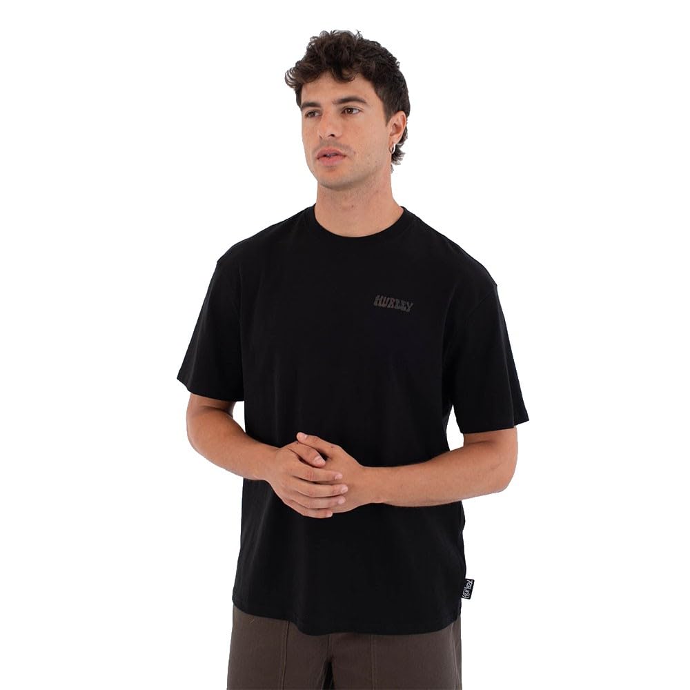 Hurley Mens Short Sleeve Bubble T-Shirt, Black, L EU