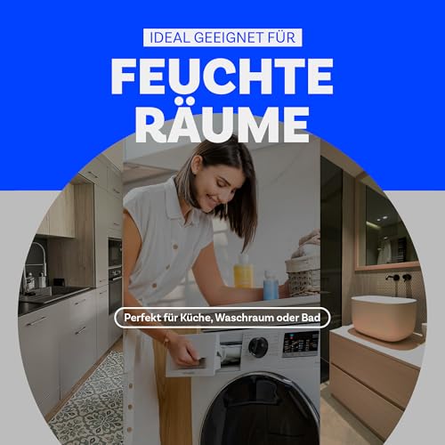 Bestlivings Luftentfeuchter mit Ausgießer ohne Strom (2 x 680g Granulat) Wiederverwendbar - hält 4 Monate - für Küche, Bad, Keller, Garage, Wohnwagen - Raumentfeuchter für Räume bis 55m² - Weiß