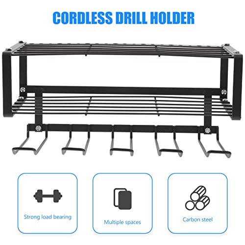 Angoily Tool Storage Rack for Garage Shelf Heavy Duty Shelves for Power Tool Accessories Drill Organizer Wall Mount - Image 6