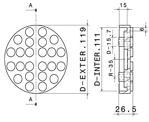 JOMAFA - JUEGO DE 4 TACOS DE GOMA PARA ELEVADORES DE COCHE DE 120 mm DIAMETRO UNIVERSAL PARA ELEVADORES RAVAGLIOLI, SPACE, BUTLER y otros