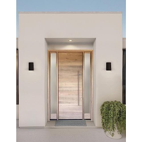 Image of Progress Lighting 5-Inch Cylinder Outdoor Wall Sconce, 1-Light Modern Wall Mount Light, Interior and Exterior Lighting for Home or Porch, Aluminum Construction, Antique Bronze (P5674-20)