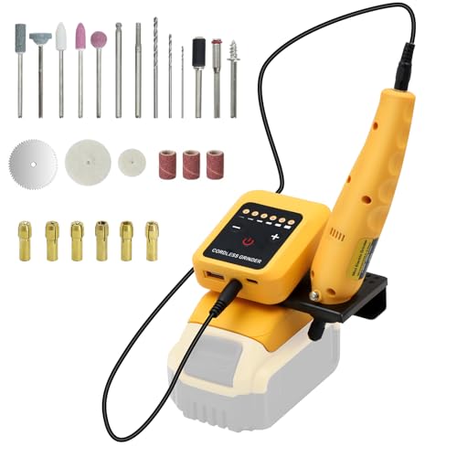 Cordless Rotary Tool Kit for DEWALT 20V Max Battery 6-Speed with 25 Accessories Multi-Purpose Power Rotary Tool for Sanding Polishing Drilling Etching Engraving DIY Crafts (No Battery)