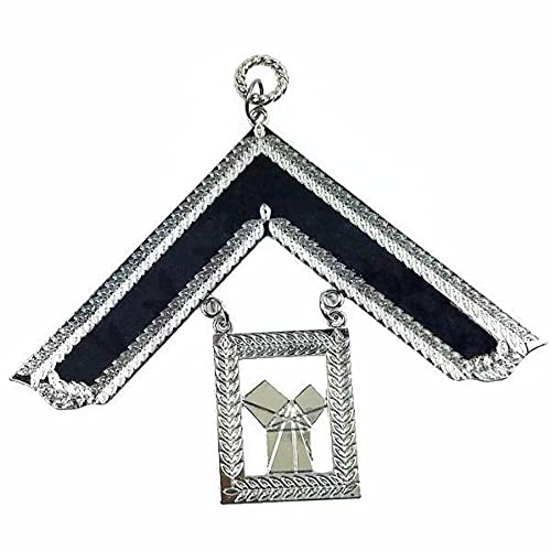 Bricks Masons Past Master Blue Lodge Collar Jewel - Silver Metal