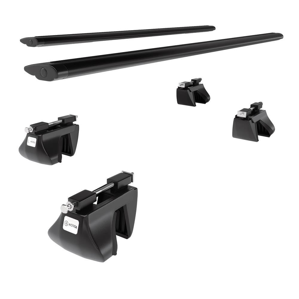 Mossa Barras de Techo ALU aptas para Dacia Lodgy 2012-2022 Negro DA | Furgoneta - railing integrado