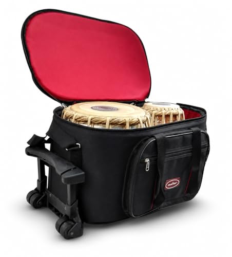 Image of Malav Tabla Fiber Sheet Hard Case Bag with Trolley (Flight Case) having padding all sides