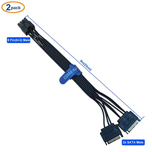 Câble adaptateur PCIe double SATA 8 broches 6+2 pour carte graphique