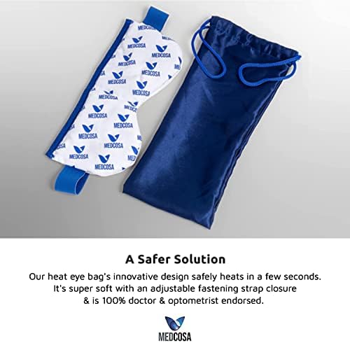 Medcosa Moist Heat Eye Mask | A Real Eye Opener | Heated Eye Mask | Warm Clay Bead Compress Pad | Easily Microwavable & Ideal for Heating Dry Eyes, Migraines & Other Eye Ailments