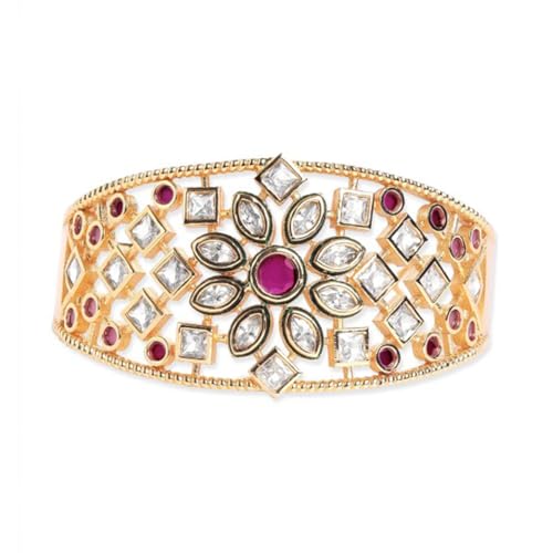 Rubans Brass Cubic Zirconia Gold-Plated Kada Bracelet (B0D6KNZM4G) Amazon Price History, Amazon Price Tracker