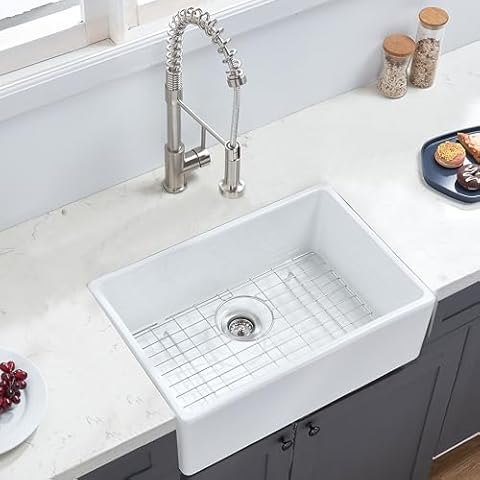 Friho 24-Inch White Farmhouse Sink Cover