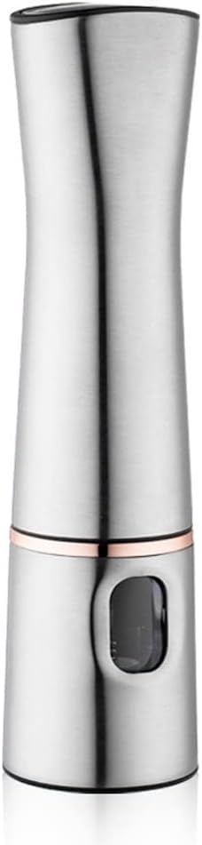 Electric Salt and Pepper Grinder Stainless Steel Automatic Herb Spice Mill Adjustable Coarseness Kitchen BBQ Tool Gadget(D)