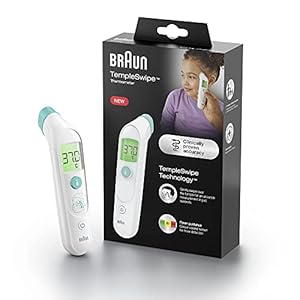 Braun Sensian Swipe 5 Temple thermometer -TempleSwipe-technologie -Kleurgecodeerd digitaal display – Baby- en Kindvriendelijk – Resultaten 3 seconden – #1 Merk onder artsen(1) – BST200