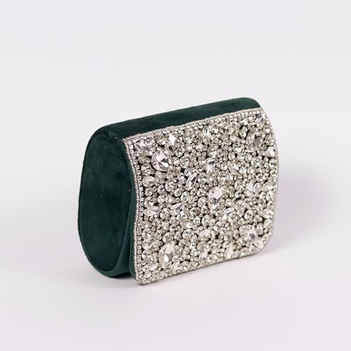 Image of THE TAN CLAN Kavya Beige Flap Over Bag Clutch Purses Luxury Evening Handbags with Handle