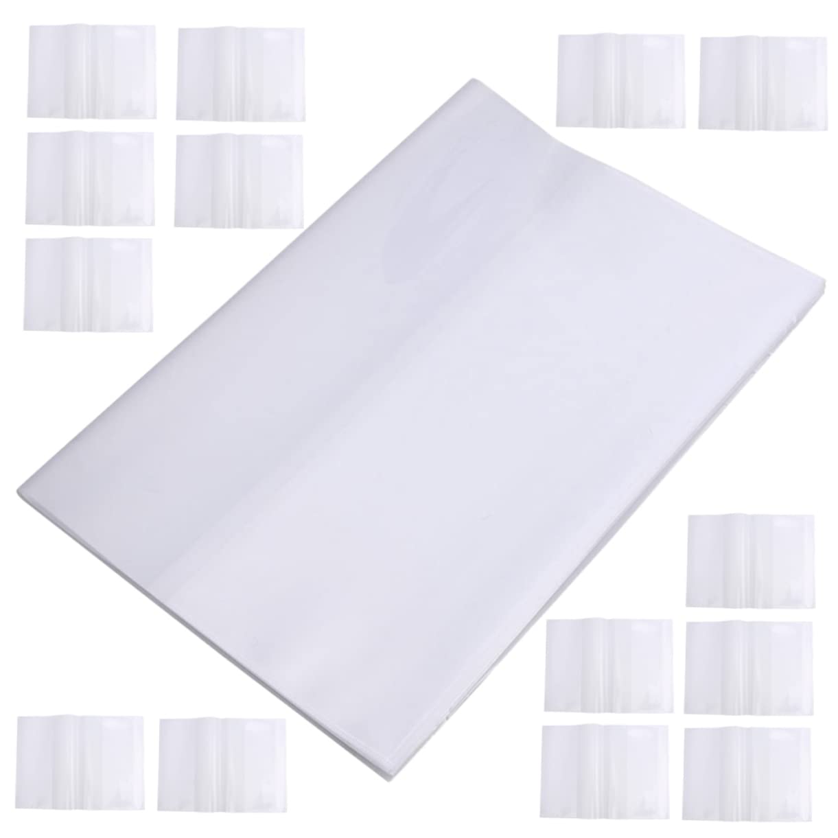 Lurrose 100 Pièces Film De Livre Étanche Fournitures De Livre Couverture De Livre Réutilisable Protège-livre Épais Couvertures De Livres Pour Couverture Rigide Clair Transparent Pp