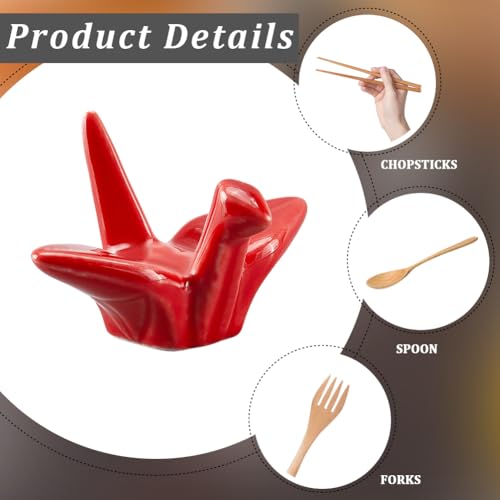CRASPIRE 6 Supports de Baguettes en Céramique Rouge pour Table