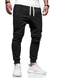 Rello & Reese Herren Jogginghose Sporthose Trainingshose JG-3014 [Schwarz, M]