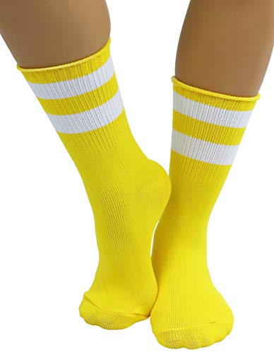 Image of ToBeInStyle Women's Acrylic Ankle Hi With Double Stripe Top Crew Fun Athletic Socks