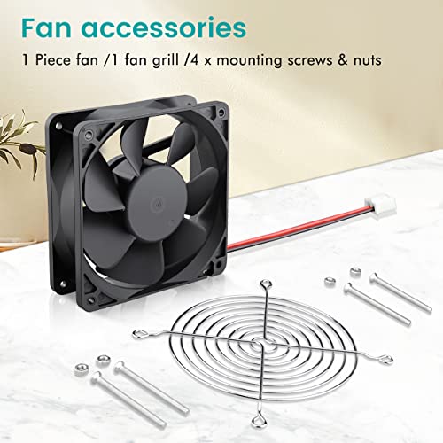Wathai 120mm 24V 2Pin DC Industrial Cooling Case Fan, 120x120x38mm, 3000RPM, 125CFM, 42dBA, For Desktop Laptop Server Inverter