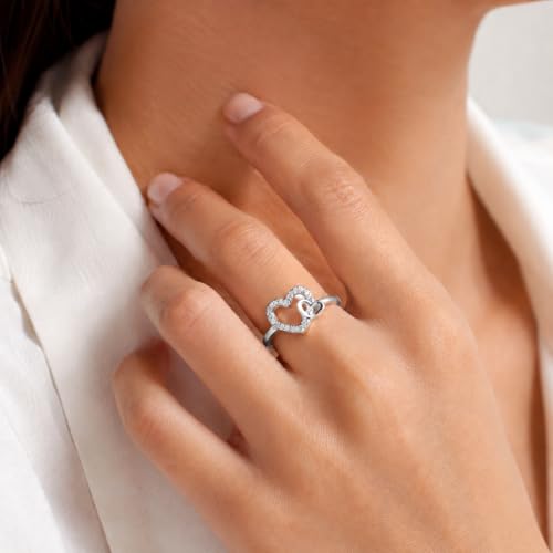 Bague Double Cœur Argent 925, le cadeau idéal de Saint-Valentin