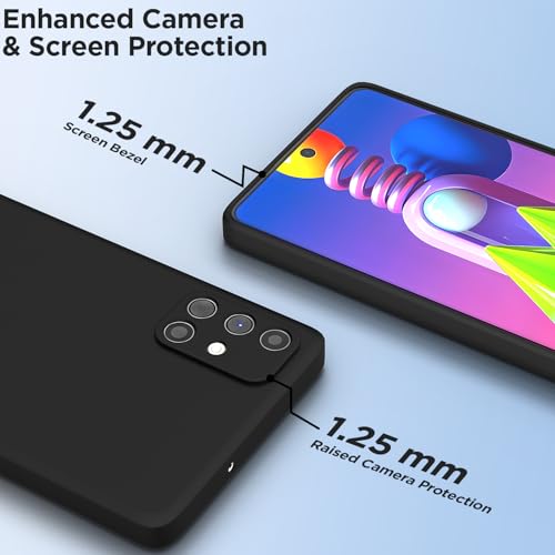 Image of Outlouders Back Cover for Samsung Galaxy M51 | Camera Protection | Durable Soft Matte Silicone Bumper Case (Black)