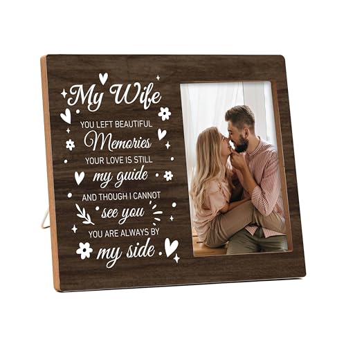 valucise Memorial Pictures Frame, My Wife You Left Beautiful Memories Photo Frame, Sympathy Gifts For Loss Of Wife, Farmhouse Home Living Room Bedroom Decoration -b29