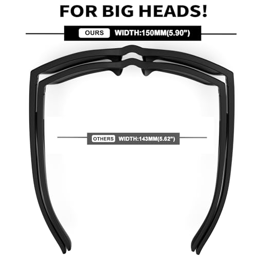 MAXJULI XL Z87 Sunglasses for Big Wide Heads Men TR90 Ultralight UV400 Protection Sun Glasses Z82442