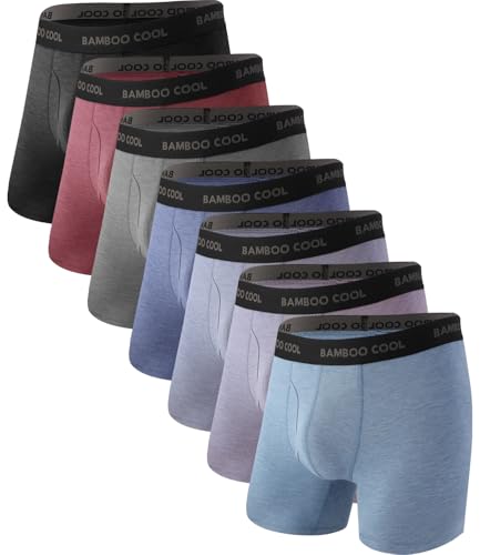Image of BAMBOO COOL Men's Ultra Breathable Underwear,No Riding Up Boxer Briefs with ComfortFlexible Waistband,Multipack