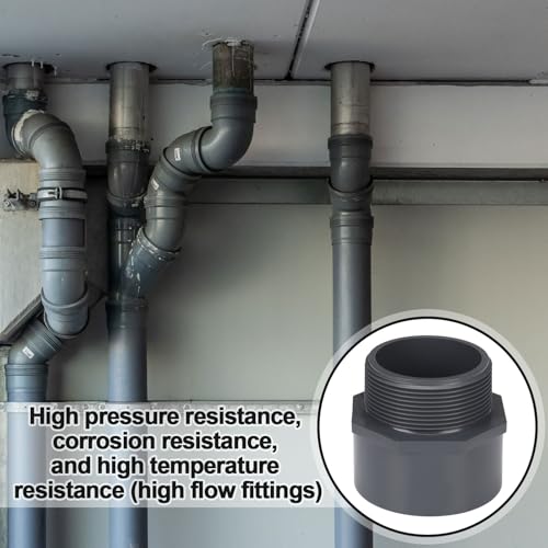 Image of 4 Pcs 3 Inch PVC Pipe Fitting Male Adapter Schedule 80 Socket x Npt Compatible with 836 Series Heavy Duty Industrial Grade Corrosion Resistant Plumbing Irrigation Connector for Water