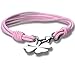 Produktbild Feilok Fashion Unisex Leder Geflochtene Vier Blatt Klees Armband/Armreif, aus Edelstahl, rosa