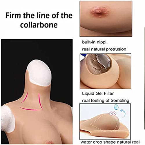 WHG Peitoral de silicone forma B-E Cup seios falsos para Crossdressers, enchimento de gel líquido tr