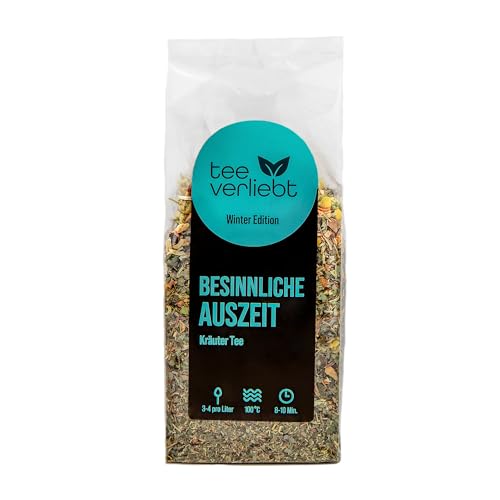 teeverliebt - Té de hierbas de 90 g de edición invernal, con sabor, deliciosa mezcla de té de invierno, ideal como regalo teeverliebt - Té de hierbas de 90 g de edición invernal, con sabor, deliciosa mezcla de té de invierno, ideal como regalo